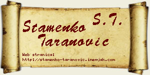 Stamenko Taranović vizit kartica